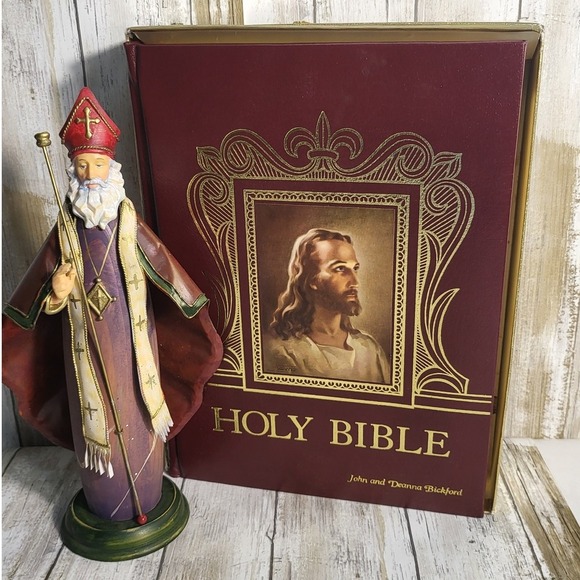 Holy Bible Jesus Christ and Saint Nicholas of Myra Religious Christian Book - Picture 6 of 9